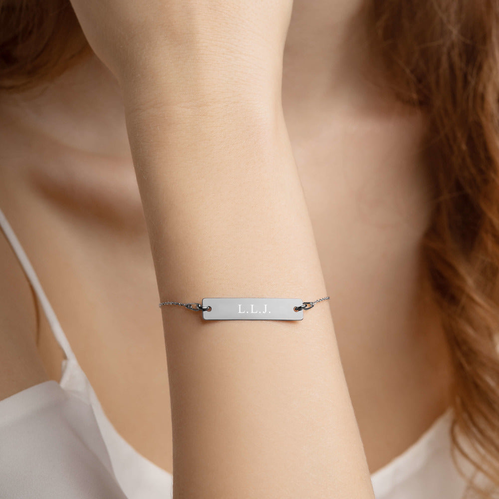 L.L.J. - Love Like Jesus Engraved Sterling Silver Bracelet